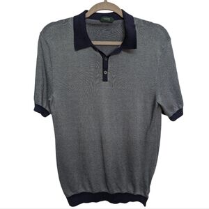 ZANONE Slowear Blue Polo with Collar and Waistband Medium/size 50